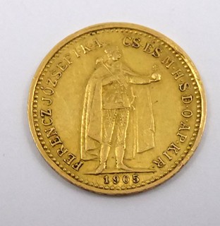 ZLATÁ 10 KORUNA FRANTIŠEK JOSEF I., ROK 1905 - UHERSKÁ RAŽBA