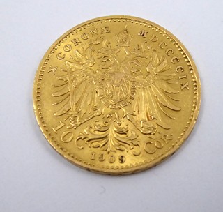 ZLATÁ 10 KORUNA FRANTIŠEK JOSEF I., ROK 1909 - UHERSKÁ RAŽBA