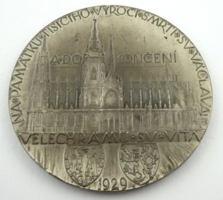 JOSEF ŠEJNOST (1878-1941). STŘÍBRNÁ MEDAILE K MILÉNIU SV. VÁCLAVA 929 - 1929 V PŮVODNÍ ETUI