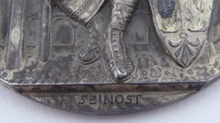 JOSEF ŠEJNOST (1878-1941). STŘÍBRNÁ MEDAILE K MILÉNIU SV. VÁCLAVA 929 - 1929 V PŮVODNÍ ETUI