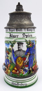 RARITNÍ KORBEL HORSKÉHO MYSLIVECKÉHO BATALIÓNU - JÄGER SPIES