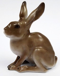 OTTMAR OBERMAIER (1883-1958) - SEDÍCÍ ZAJÍC - ROSENTHAL
