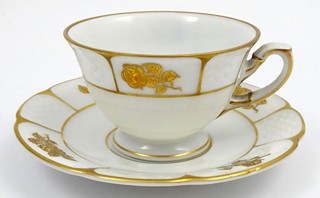 MOKA ŠÁLEK SE ZLACENÝMI RŮŽEMI - ROSENTHAL