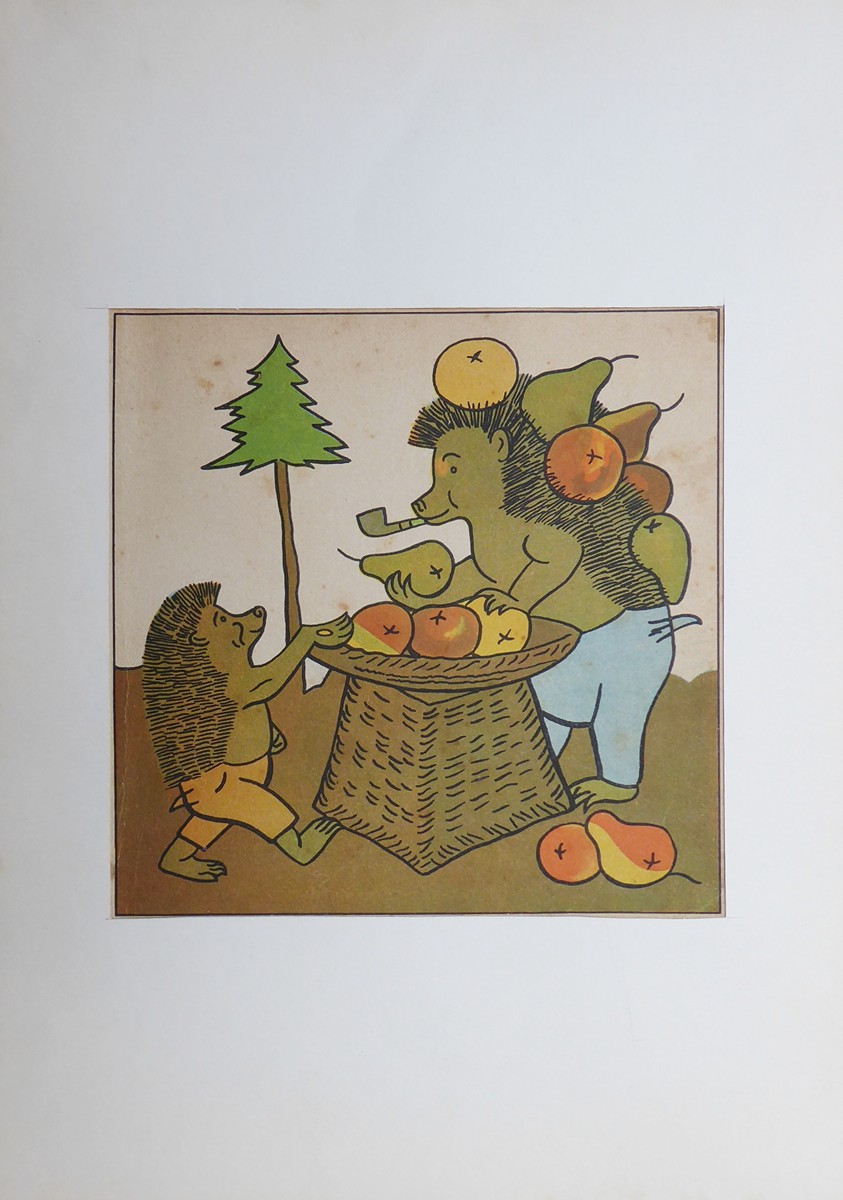 JOSEF LADA (1887-1957) - SVĚT ZVÍŘAT - STARÝ A MLADÝ JEŽEK