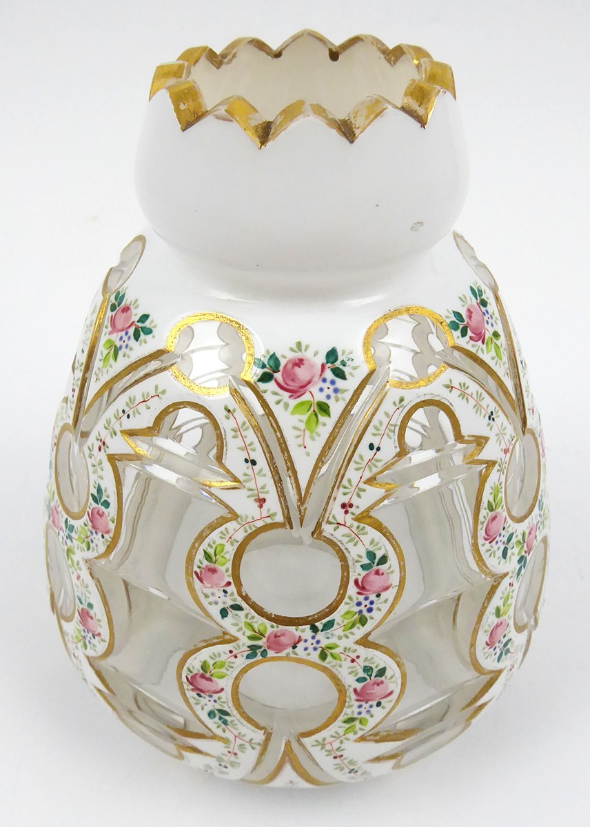 RUČNĚ MALOVANÁ MALÁ VÁZA - BIEDERMEIER