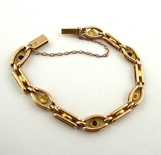 ELEGANTNÍ ZLATÝ NÁRAMEK S PŘÍRODNÍMI SAFÍRY A DIAMANTY