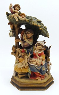 VÁNOČNÍ BETLÉM - RUČNÍ DŘEVOŘEZBA S POLYCHROMIÍ