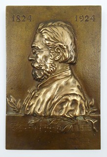 JULIUS KRILL (1868-1950) - BEDŘICH SMETANA  - BRONZOVÝ ZÁVĚSNÝ BASRELIÉF