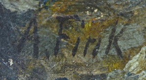 AUGUST FINK (FINCK) (1846-1916) - SRNA U KAMENITÉ BYSTŘINY