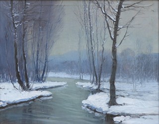 ANTONÍN AUGUSTA (1891-1940) - ZIMNÍ KRAJINA S ŘEKOU