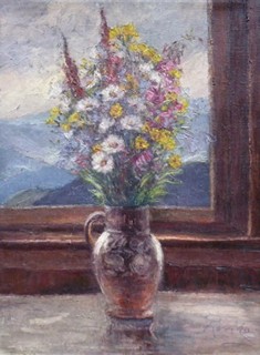 PAVEL RASZKA (1907-1979) - LUČNÍ KVĚTINY VE DŽBÁNU - VELKÝ ROZMĚR
