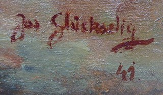 JOSEF GLÜCKSELIG (1908-1986) - ZÁTIŠÍ S ŠEŘÍKY A STŘAPATÝMI ŽLUTÝMI KVĚTY - VELKÝ ROZMĚR