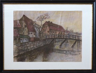MARTA ROŽÁNKOVÁ-DRÁBKOVÁ (1882-1958) - NÁBŘEŽÍ S MOSTKEM