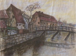 MARTA ROŽÁNKOVÁ-DRÁBKOVÁ (1882-1958) - NÁBŘEŽÍ S MOSTKEM