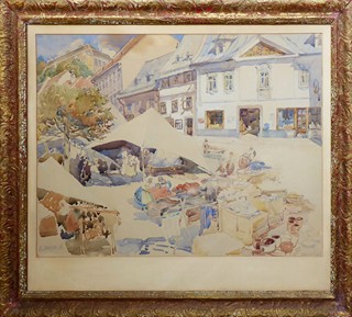 ZDEŇKA VORLOVÁ-VLČKOVÁ (1872-1954) - TRHY NA MĚSTSKÉM RYNKU