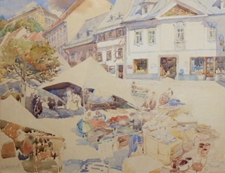 ZDEŇKA VORLOVÁ-VLČKOVÁ (1872-1954) - TRHY NA MĚSTSKÉM RYNKU