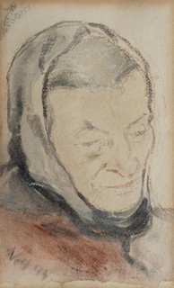 FRANTIŠEK VOLF (1897-1983) - ŽENA V ŠÁTKU