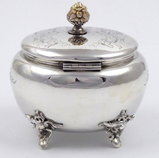 LUXUSNÍ STŘÍBRNÁ CUKŘENKA - JOSEF B. GEDLITZKA, VÍDEŇ