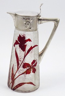 SECESNÍ STŘÍBRNÁ KARAFA - WILHELM BINDER, SCHWÄBISCH GMÜND