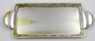 ART DECO POSTŘÍBŘENÝ OBDÉLNÝ TÁC - SANDRIK