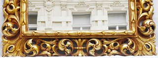 ZLACENÉ FLORENTSKÉ ŘEZBOVANÉ ZRCADLO