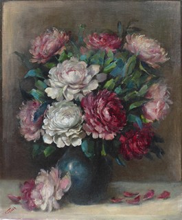 FRANTIŠEK FIALA (NAR. 1904) - ZÁTIŠÍ S PIVOŇKAMI