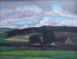 RUDOLF BÉM (VRATISLAV HLAVA) (1874-1955) - JIHOČESKÝ DVOREC, STOŽICE - ROZMĚRNÁ OLEJOMALBA