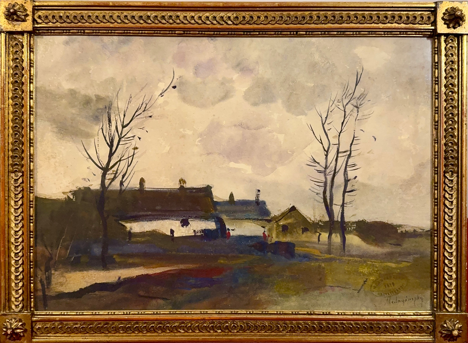 Ladislav Mednyánszky, 1852 - 1919 - Krajina s domky