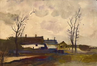 Ladislav Mednyánszky, 1852 - 1919 - Krajina s domky