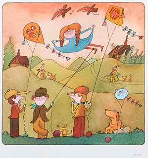 Adolf Born (1930 - 2016) - Říjen – návrh ilustrace pro kalendář