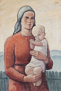 Franz Grüss (1891 - 1975) - Žena s dítětem