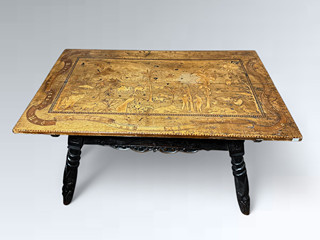 Selský barokní jídelní stůl s křesly