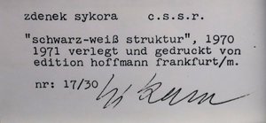 Zdeněk Sýkora (1920 - 2011) - Černobílá struktura
