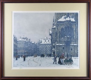 František Tavík Šimon (1877 - 1942) - Staroměstské náměstí v zimě