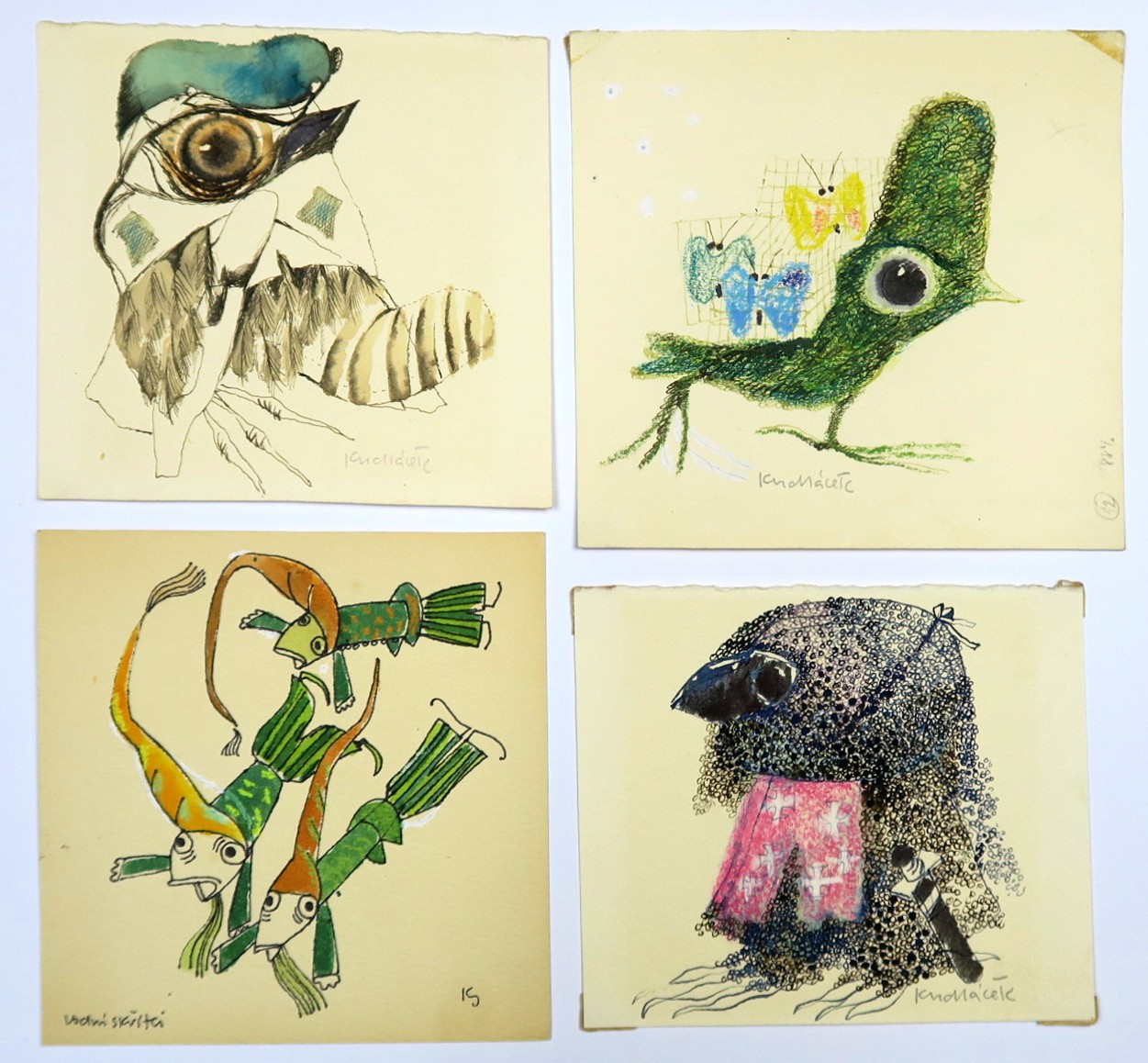 Jan Kudláček (1928 - 2017) - 16 studií dětských ilustrací