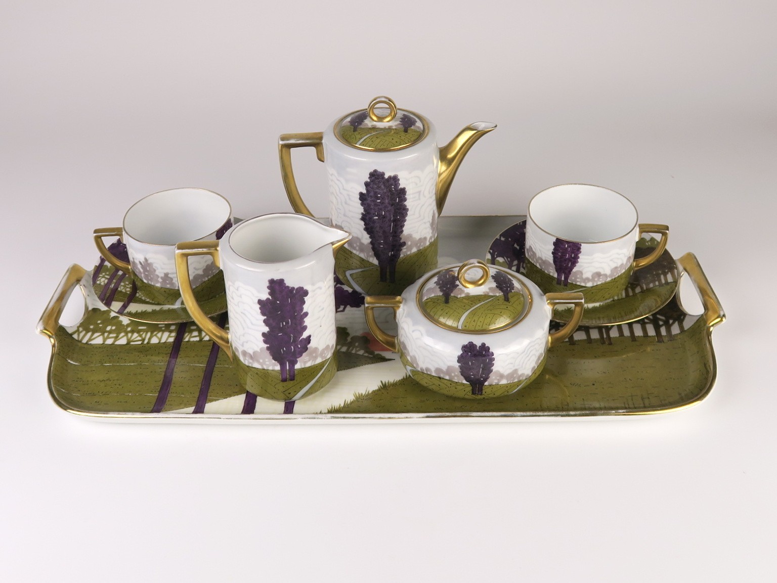 Secesní kávový servis pro 2 osoby