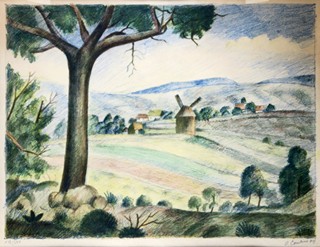 Otakar Kubín (1883 . 1969) - Větrný mlýn v Kořenci