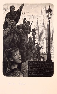 Cyril Bouda (1901 - 1984) - Píseň o Karlově mostě - podpis J. Seiferta