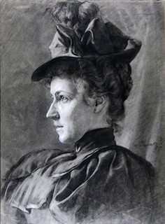 Wilhelm Victor Krausz (1878 -1959) - Secesní portrét dámy