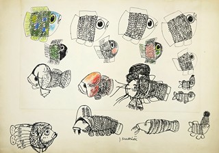 Jan Kudláček (1928 - 2017) - 4 studie dětských ilustrací