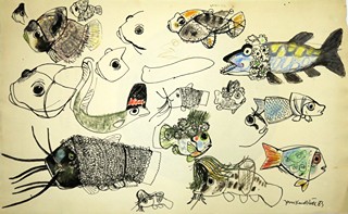 Jan Kudláček (1928 - 2017) - 4 studie dětských ilustrací