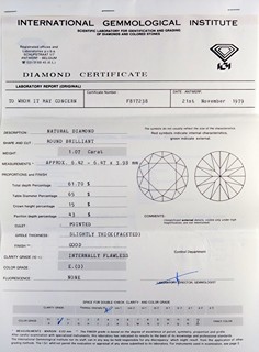 Investiční briliant 1,07 ct výjimečné kvality