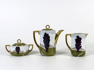 Secesní kávový servis pro 2 osoby