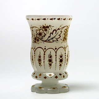 Biedermeierová číše "Zum Namensfeste"