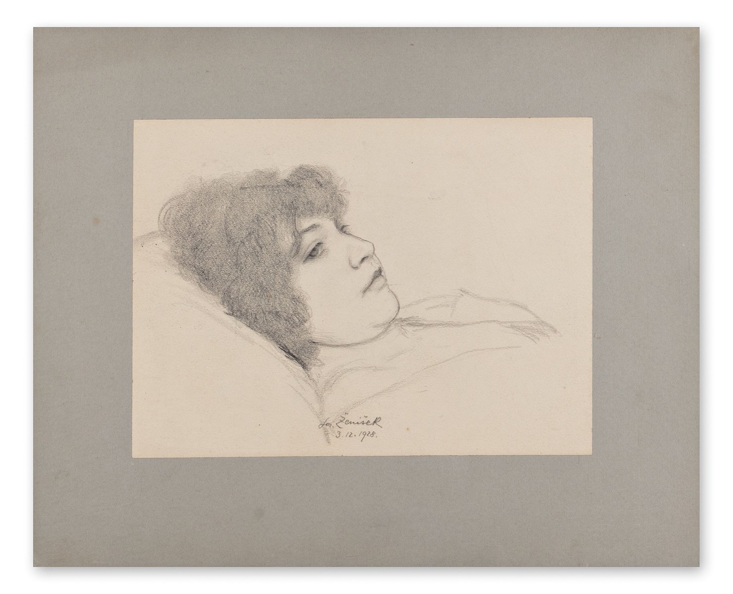 Portrait of a lying girl