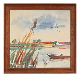 Landscape with a pond