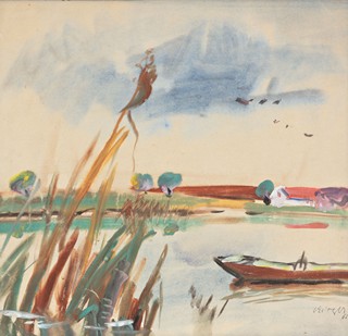 Landscape with a pond