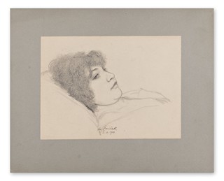 Portrait of a lying girl