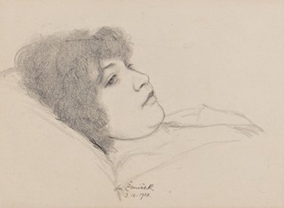 Portrait of a lying girl