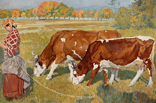 Shepherdess - Motif from Dobříš (large format)